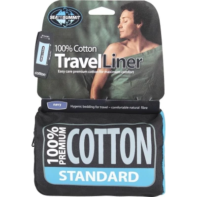 Afbeelding van Sea to Summit Premium Cotton Liner Standard Lakenzak Katoen Navy Standaard recht model