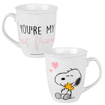 Afbeelding van conische mok snoopy&amp;harten: stoneware, 280 ml