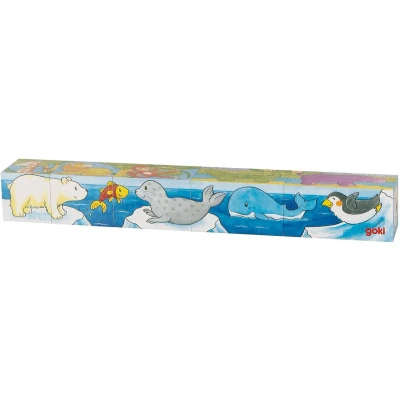 Afbeelding van Goki Houten Blokpuzzel Safari, 5st.