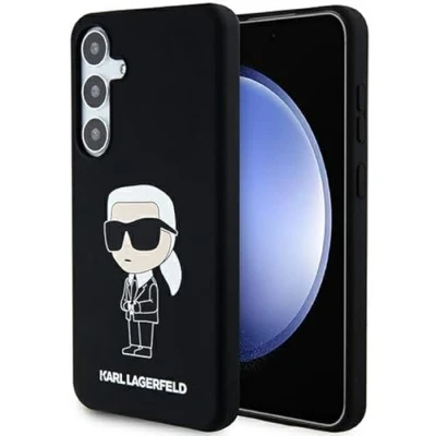 Afbeelding van Karl Lagerfeld Siliconen Ikonik hoesje voor Samsung Galaxy S24+ zwart