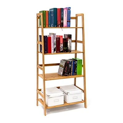 Afbeelding van Relaxdays boekenkast bamboe boekenrek opbergrek wandrek rek hout