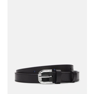 Afbeelding van LIEBESKIND BERLIN Leren Riem Tailleband Fab 5 Kodiaq Sheep Roller Buckle Belt 1.8 CM W105 Black Zwart