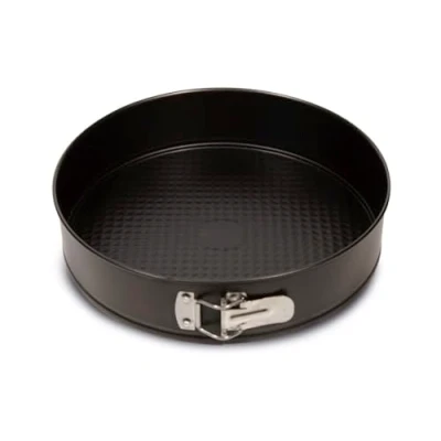 Afbeelding van FORMEGOLOSE Vorm 1 bodem, 22 cm, met scharnier, van staal dubbele antiaanbaklaag, kleur zwart