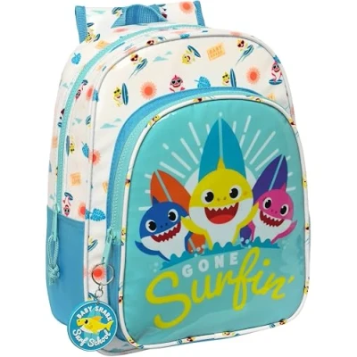 Afbeelding van Schoolrugzak Baby Shark Surfing Blauw Wit 26 x 34 11 cm