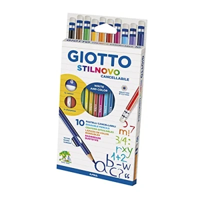 Afbeelding van Giotto Box Of 12 Erasable Colouring Pencils Stilnovo In Display 10 Pcs