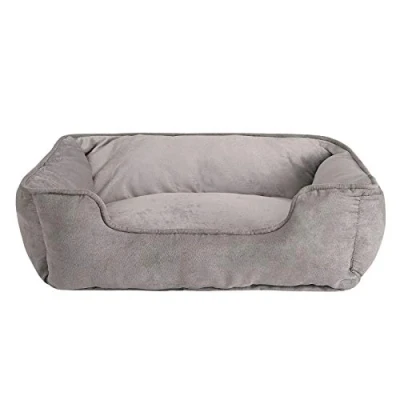 Afbeelding van lionto 2 in 1 hondenbed hondenkussen hondenmand hondensofa maat (M) 80x60 cm grijs