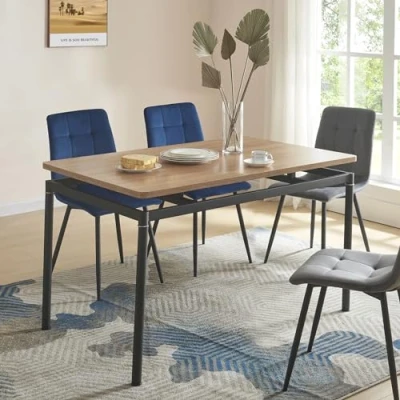 Afbeelding van Eettafel Hemnes 120x70x75 cm eikenkleurig en zwart