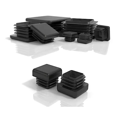 Afbeelding van PD® Lamellenstop 15x15 mm voor vierkante buis, doppen van PE kunststof, stoelpootdop, buisstop metalen buizen, stoelen, banken, tafels en planken, 4 stuks.