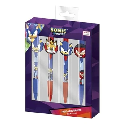 Afbeelding van Set Balpennen Sonic 4 Onderdelen Multicolour