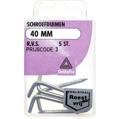 Afbeelding van Schroefduimen 40mm rvs 5st Deltafix