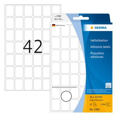 Image de Herma 2380 étiquettes multi usages 16 x 22 mm (1344 étiquettes) blanc