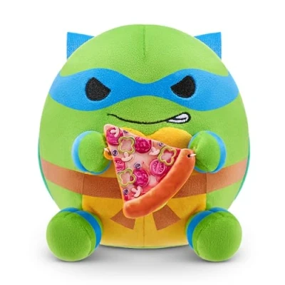 Afbeelding van Snackles 12 cm Pluche Teenage Mutant Ninja Turtles Edition van ZURU, Cuddly Squishy Comfort met Thema en Pizza Snack Accessoires (Random Assortment)