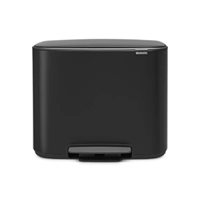 Image de Brabantia 121227 Poubelle BO Pedal Bin, 11 + 23 litres, Noir Mat