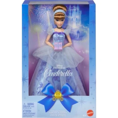 Afbeelding van Mattel Disney Princess Assepoester Verjaardagsfeest Verzamelpop met baljurk en lijfje film geïnspireerde look Speelgoed voor kinderen 4 jaar JCR78