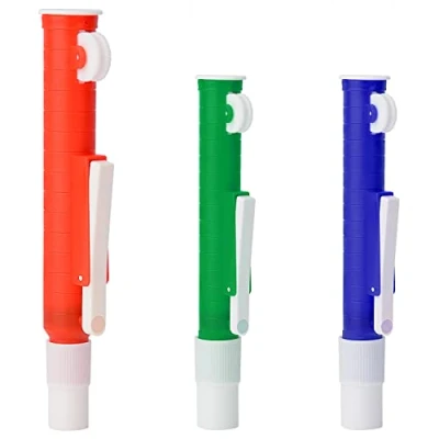 Afbeelding van stonylab Pipetpompset, 3 kleurcodes, pipetpomp, pipetfilter voor laboratoriumonderzoek, 2 ml, blauw, 10 groen, 25 rood