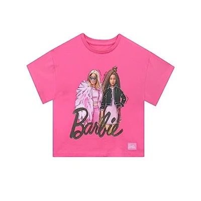 Afbeelding van Barbie T shirt voor meisjes Roze Barbies meisjeskleding Officiële goederen,