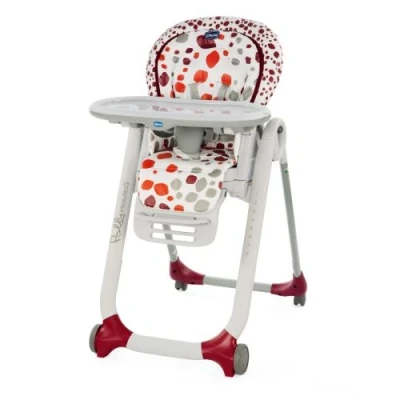 Image de Chaise haute Chicco Polly Progres5 Cherry Blanc et Rouge