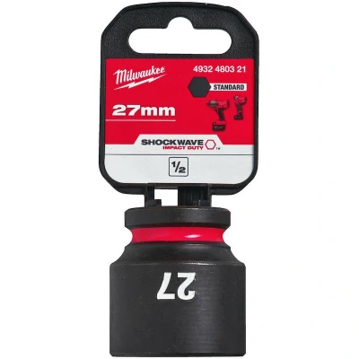 Afbeelding van MILWAUKEE 4932480321 SHOCKWAVE IMPACT DUTY 1/2&quot; slagvaste korte dop standaard 27 mm