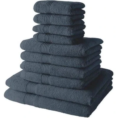 Image de Lot de 10 serviettes bain TODAY comprenant 4 30x50 + serveites 50x90 2 Draps 70x130 cm 100% Coton Denim