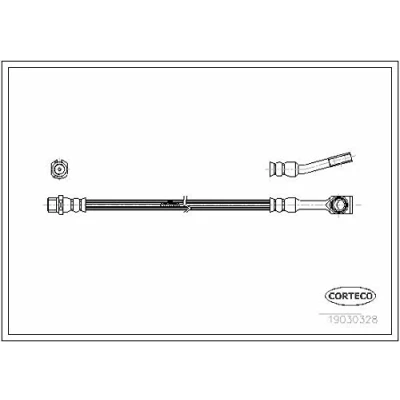 Afbeelding van CORTECO 19030328 Remslang Vooras 298 OPEL: Corsa C Hatchback, Tigra Twintop