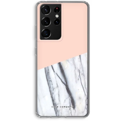 Afbeelding van Case Company® hoesje geschikt voor Samsung Galaxy S21 Ultra A touch of peach Soft Cover Telefoonhoesje Bescherming aan alle Kanten en Schermrand