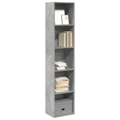 Afbeelding van Boekenkast 40x30x189 cm bewerkt hout betongrijs