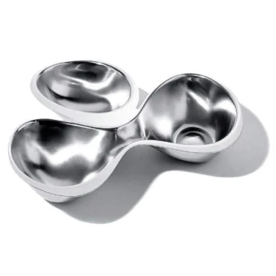 Afbeelding van 3 vaks schaal rvs Alessi RA03