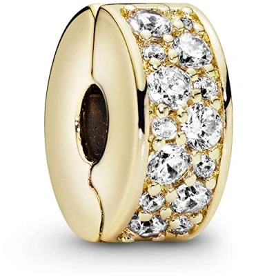 Afbeelding van PANDORA SHINE Clip / stopper &quot;Strahlende Eleganz&quot; verguld 768658C01, Zilver, Zirkoniumoxide