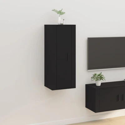 Afbeelding van Tv wandmeubel 40x34,5x100 cm zwart