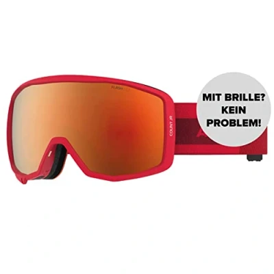 Afbeelding van Atomic, Kinder Skibrille, Für wolkiges bis sonniges Wetter, Junior Fit, Sphärische Doppelscheibe, Kompatibel mit Sehbrille, Count JR Spherical, Rot/Rot Flash, AN5106106