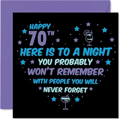 Afbeelding van Grappige verjaardagskaart voor de 70e verjaardag mannen en vrouwen Won&#039;t Remember Verjaardagskaarten 70 jaar, papa, mama, tante, oom, oma, opa, 145 mm x
