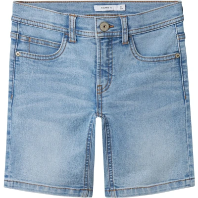 Afbeelding van NAME IT NKMSILAS SLIM L DNM SHORTS 3339 IS TB Jongens Broek Light Blue Denim
