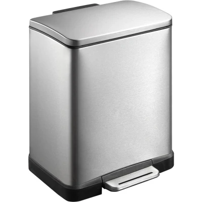 Afbeelding van Eko E Cube pedaalemmer 10 en 9 liter mat RVS