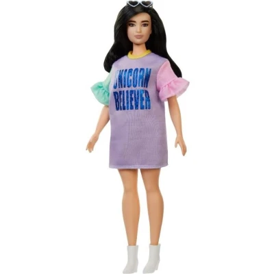 Image de Barbie Fashionistas marionnette jeune fille violette robe 33 cm