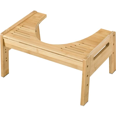 Afbeelding van Toiletkrukje Kalajoki bamboe 21x42x30 cm houtkleurig