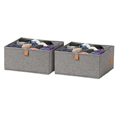 Afbeelding van Store It Lade mandje grijs kledingkast Large 16 vaks (2 stuks)