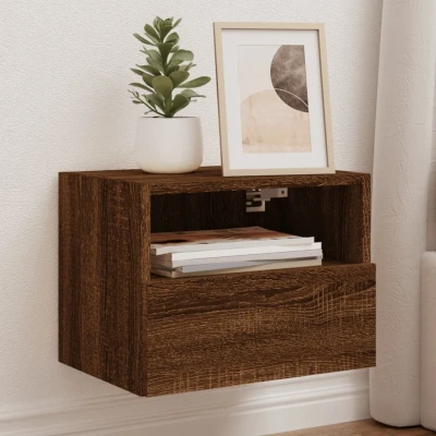 Afbeelding van Tv wandmeubel 40x30x30 cm bewerkt hout bruineikenkleurig