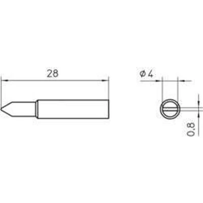 Afbeelding van Weller XNT D soldeerpunt Beitelvorm Grootte 4 mm Lengte soldeerpunt: 28 Inhoud: 1 stuk(s)