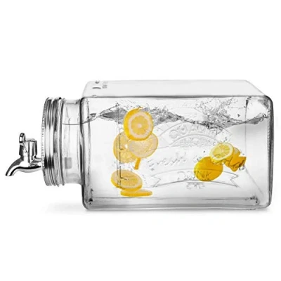 Afbeelding van Drankdispenser Glas Met Kraantje 3 L Liggend