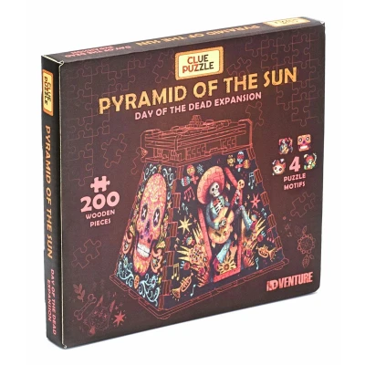 Afbeelding van iDventure Cluepuzzle Dag van de Doden Uitbreiding Houten puzzel 200+ stukjes Escape Room Game Geschenkdoos 4 motieven Puzzelgrootte 20 x 12 cm voor volwassenen Cadeau