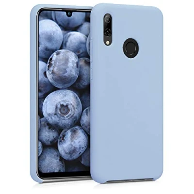 Afbeelding van kwmobile telefoonhoesje geschikt voor Huawei P Smart (2019) Hoesje met siliconen coating Smartphone case in mat lichtblauw