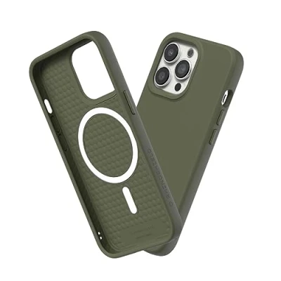 Afbeelding van RHINOSHIELD Hoesje compatibel met [iPhone 13 Pro] SolidSuit Magsafe dunne hoes schokabsorberende technologie en premium matte afwerking algengroen
