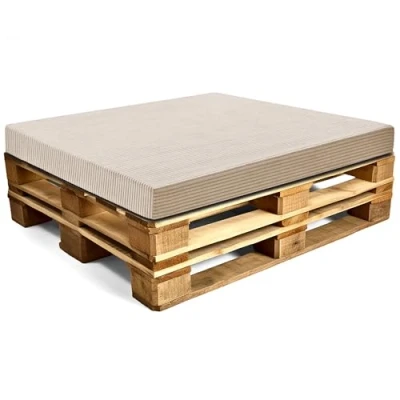 Afbeelding van Tuinpalletkussen van schuimrubber, zitkussen, 80 x 120 cm, kussens voor binnen en buiten, grote zitbank, balkon, bank terras, Lincoln, beige