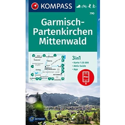 Afbeelding van KOMPASS Wanderkarte 790 Garmisch Partenkirchen, Mittenwald 1:35.000