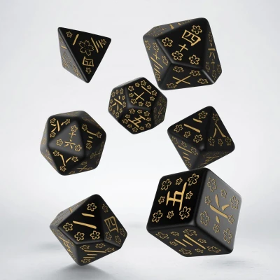 Afbeelding van Q Workshop Japanese Dice Set Deep Night Firefly (7 stuks)