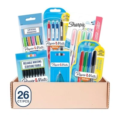 Afbeelding van Paper Mate &amp; Sharpie balpen, markeerstiften, mechanische potloden en correctietape, 23 stuks