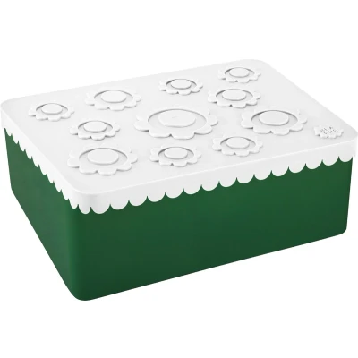 Afbeelding van Brooddoos / Lunchbox Flower White/dark green Blafre
