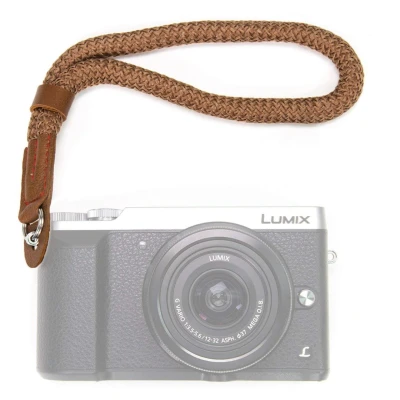 Afbeelding van Katoenen Camera Polsband / Wrist Strap (Koffie)