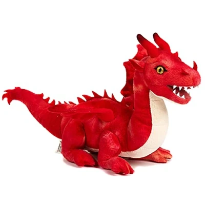 Afbeelding van Uni Toys Rode draak 40 cm (lengte) pluche knuffeldier