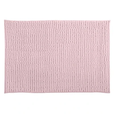 Afbeelding van MSV Badkamerkleed/badmat tapijtje voor op de vloer lichtroze 50 x 80 cm Microvezel anti slip